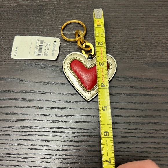 Sharif leather Heart-Shaped Red and Gold Keychain - Picture 3 of 3